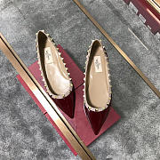 Valentino-Classic rivet single shoes wine red - 4