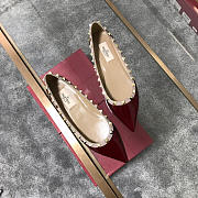 Valentino-Classic rivet single shoes wine red - 5