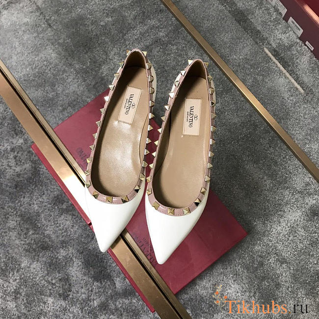 Valentino-Classic rivet single shoes white - 1