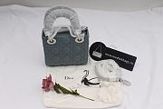 Modishbags Lady Dior Leather Lambskin Light Blue mini Handbag - 3