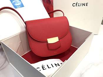 Celine Trotteur Vintage Saddle Bag，Palm print cowhide，Small size