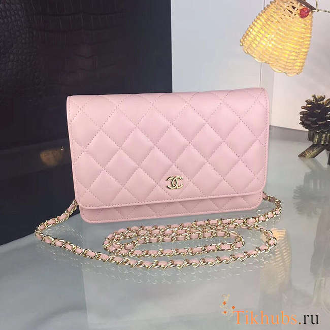 Chanel flap bag pink with gold hardware - 1