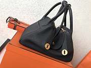 Hermes Lindy 30cm Black gold*Handmade wax line* Calf skin black - 2