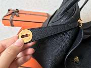 Hermes Lindy 30cm Black gold*Handmade wax line* Calf skin black - 3