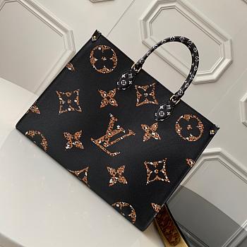 LV  M44675 Onthego Handbag Black with Brown