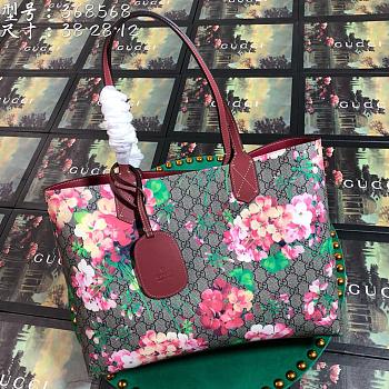 Gucci Double-Sided Shopping Bag Blue Flower 368568 Size 38 x 28 x 12 cm 