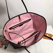 LV Original Neverfull Shopping Bag M41603 With Pink MM - 3