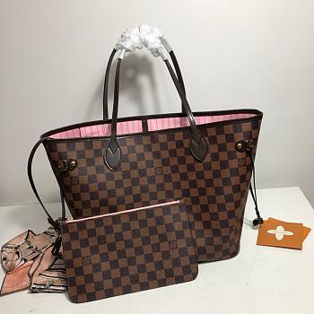 LV Original Neverfull Shopping Bag M41603 With Pink MM