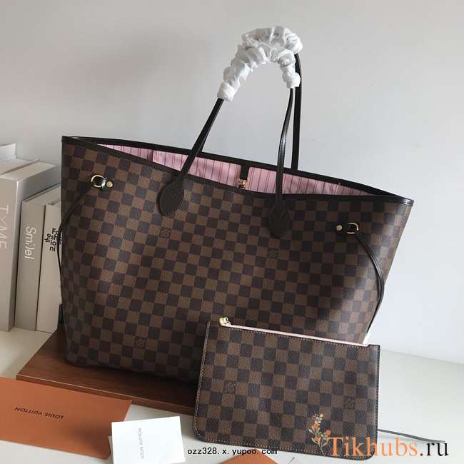 LV Original Neverfull Shopping Bag M41603 With Pink GM - 1