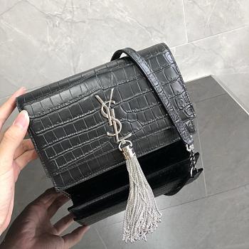 YSL KATE MONOGRAM Crocodile Cowhide Tassel chain bag 452159