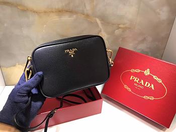 Prada Cross pattern Leather Crossbody Bag 1BH036
