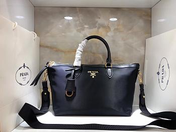  Prada nylon cloth with leather shopping bag 1BA104