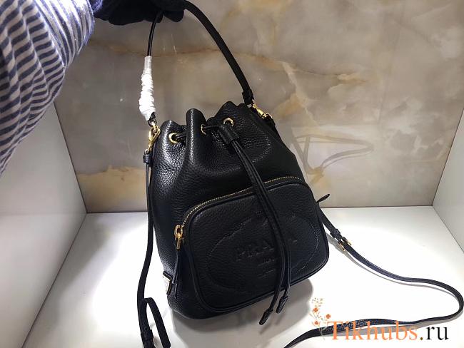  Prada Hand / shoulder / crossbody bag Litchi grain leather 1BH038 - 1