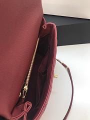 Modishbags Coco Wine Red Handle Bag with Gold Hardware - 2