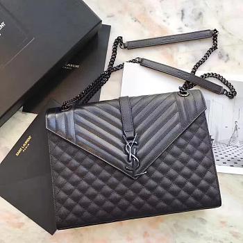 YSL LARGE ENVELOPE CHAIN BAG IN BLACK