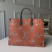 Onthego Handbag，Monogram Print, Coated Canvas，Top Handle black and brown - 1