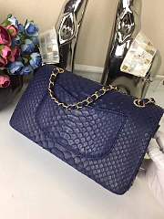 Chanel snake skin print flap bag blue - 2