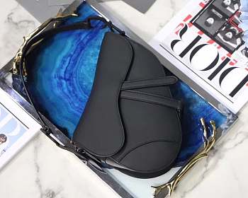 Dior black matte saddle bag