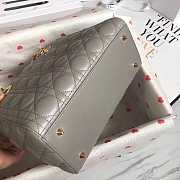 Modishbags Lady Dior Leather Lambskin Pearl grey Handbag - 6