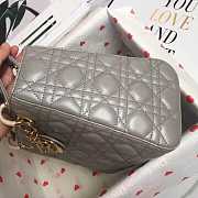 Modishbags Lady Dior Leather Lambskin Pearl grey Handbag - 2