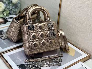 Modishbags Lady Dior Leather Lambskin Gold mini Handbag