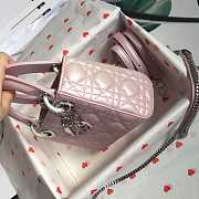 Modishbags Lady Dior Leather Lambskin Pearl pink mini Handbag - 3