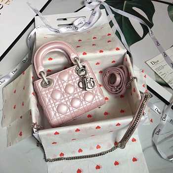 Modishbags Lady Dior Leather Lambskin Pearl pink mini Handbag