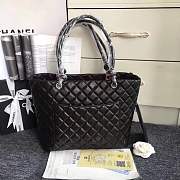 Chanel CC handbag black with white logo - 6