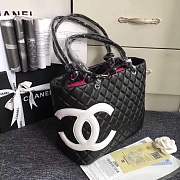 Chanel CC handbag black with white logo - 5