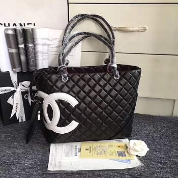 Chanel CC handbag black with white logo