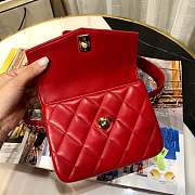 Chanel mini flap red with gold hardware 15cm - 2