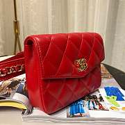 Chanel mini flap red with gold hardware 15cm - 5