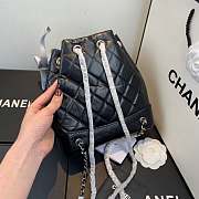 Chanel Gabrielle calfskin backpack black with sliver hardware - 2