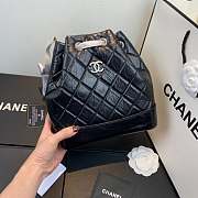 Chanel Gabrielle calfskin backpack black with sliver hardware - 1