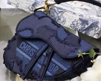 Dior denim small saddle bag