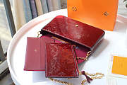 LV patent leather wallet wine red - 4