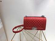 Chanel Leboy calfskin Bag in Red with Shiny sliver hardware - 1
