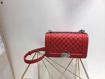 Chanel Leboy calfskin Bag in Red with Shiny sliver hardware