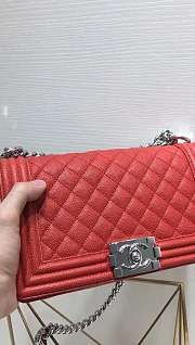Chanel Leboy calfskin Bag in Red with Shiny sliver hardware - 5