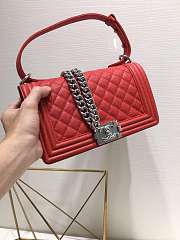 Chanel Leboy calfskin Bag in Red with Shiny sliver hardware - 2