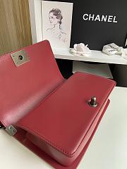 Chanel Leboy Lambskin In Wine Red With Sliver Hardware Size 25 cm - 2