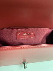 Chanel Leboy Lambskin In Wine Red With Sliver Hardware Size 25 cm - 6