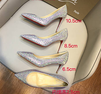 Christina Louboutin high heel with sliver diamond