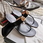 Gucci summer classic flip-flops black - 2