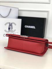 Chanel Leboy calfskin In  Red With Sliver Hardware - 3