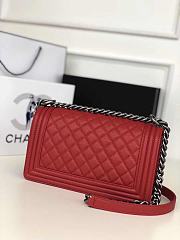 Chanel Leboy calfskin In  Red With Sliver Hardware - 5