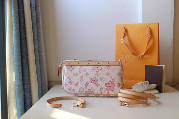 LV mini handbag in white with pink 