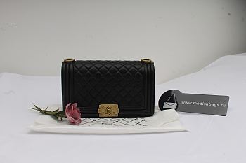 Chanel Leboy Calfskin Bag in Black with gold hardware 25cm 