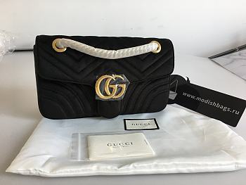 Modishbags Marmont velvet Medium shoulder bag in Black