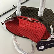 LV Original Neverfull Shopping Bag N41358 With Red MM - 5